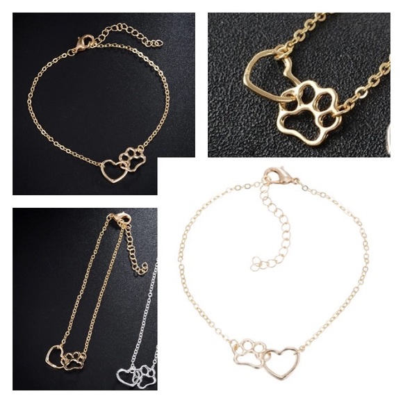 💙💎GRATEFUL💙MAKER💎💙 Jewelry - NEW!💙💎💛GOLDEN!🐾PAW PRINT🐾HEART💛BRACELET!💎💙